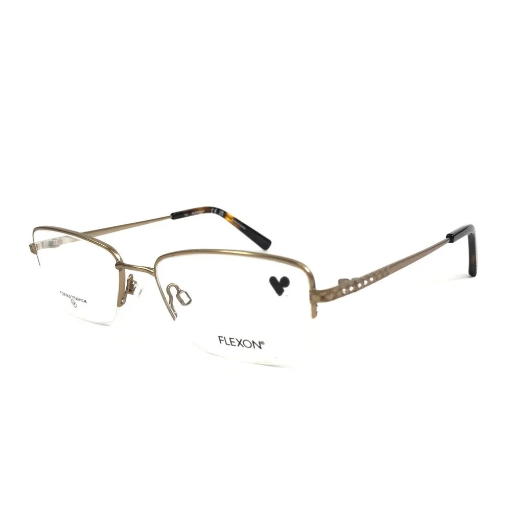 Flexon Eyeglasses Frames W3043 272 Satin Taupe Crystals Titanium 51-18-135